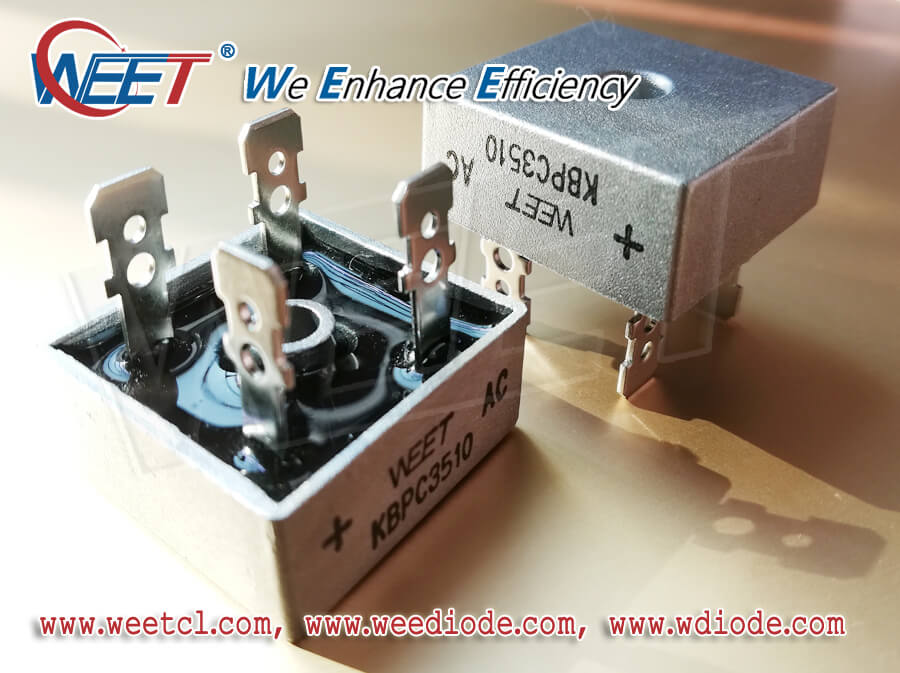 WEET Different Package of Bridge Rectifiers - Plug in, Flat Pin, Round Pin, SMD Leaded Terminal