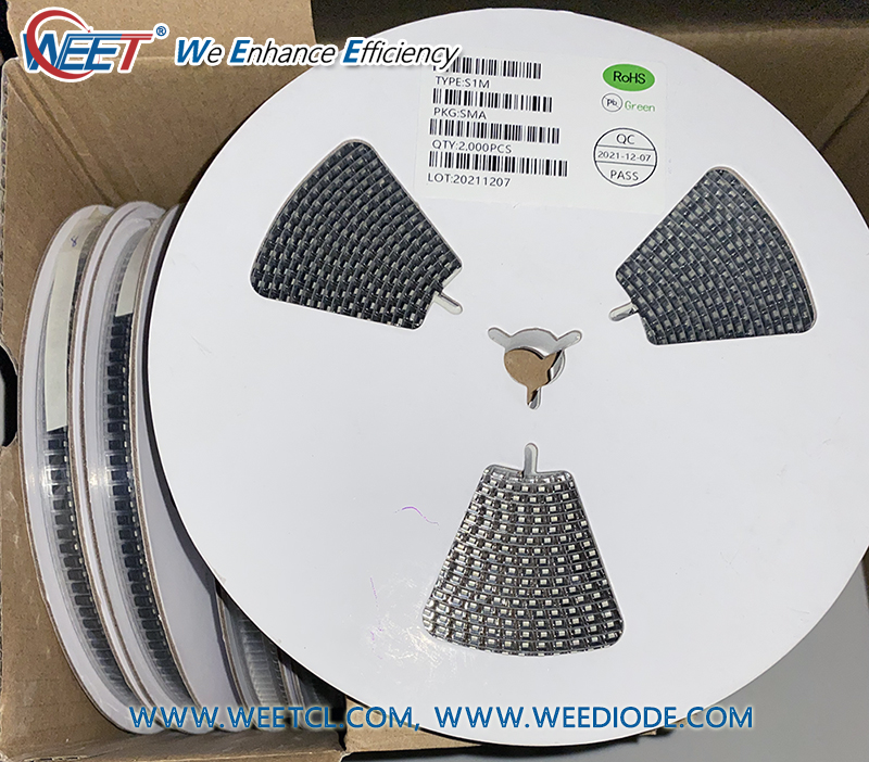 WEET S1M 1000V 1A SMA General Purpose Plastic Rectifier 2K 5K 10K Pieces Tape and Reel Packing
